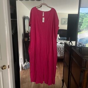 Lane Bryant Fuchsia V-Neck dress